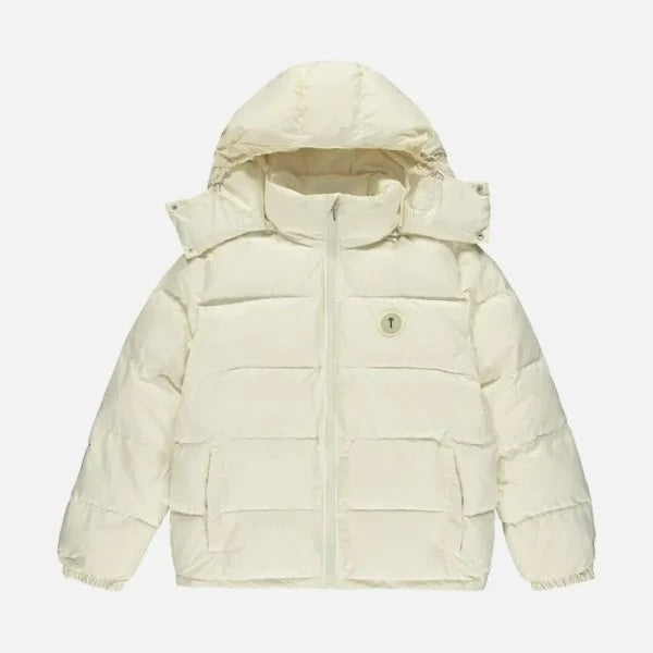 Trapstar Decoded Hooded Puffer Coat Cream Trapstar