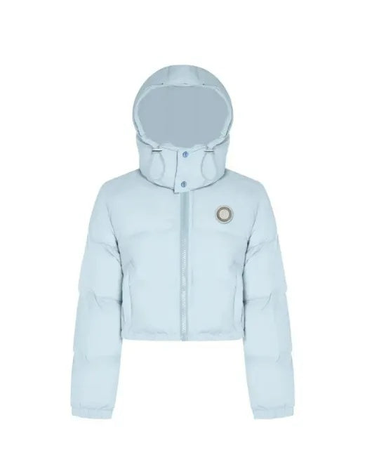 TRAPSTAR WOMEN’S IRONGATE HOODED PUFFER JACKET ICE BLUE Trapstar